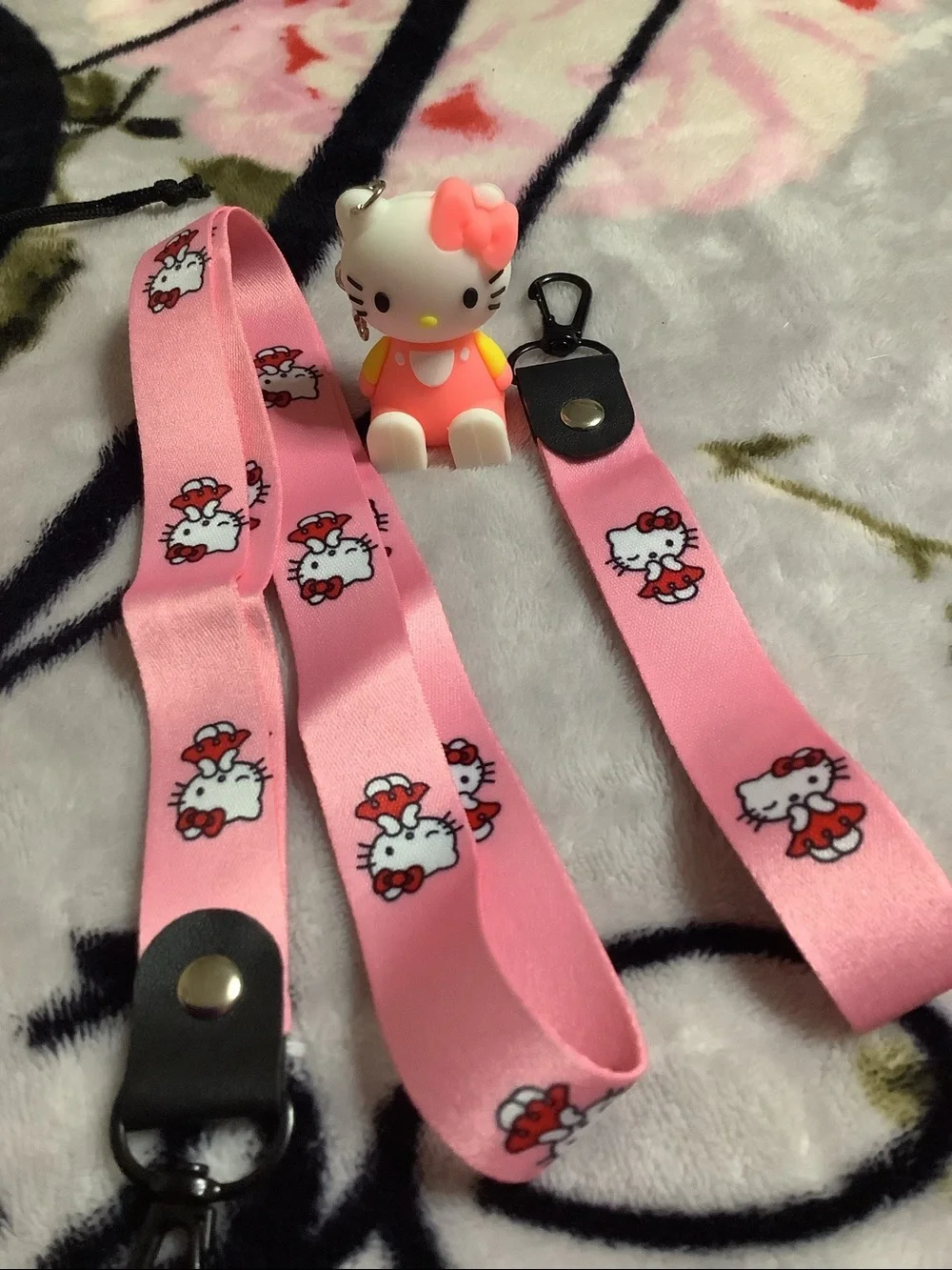 Woman’s Hello Kitty Pink Phone Case, 13 Pro max Pouch, Lanyard & Charm Set